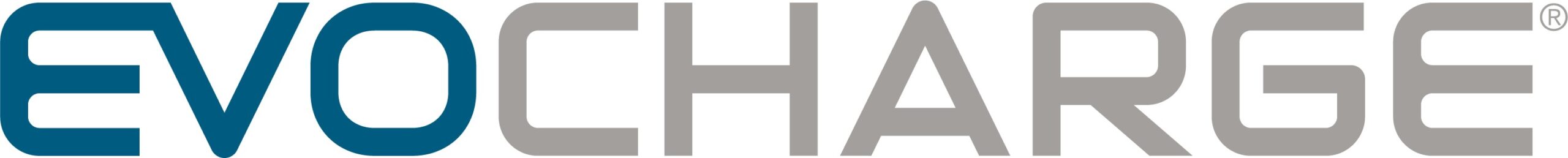 EVOCHARGE logo displayed on an electric vehicle charging station at a commercial site, representing modern, reliable EV infrastructure.